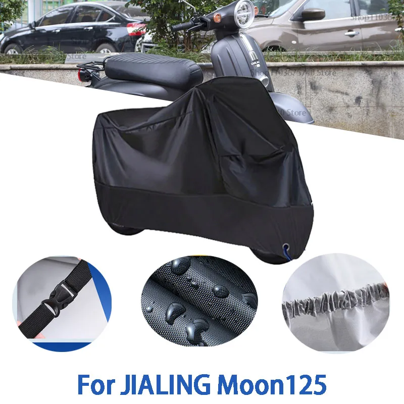 

Motorcycle Full Covers For JIALING Moon125 Car Outdoors Sun Protection Dust No Ear Thickened Oxford Clothcover Accessories