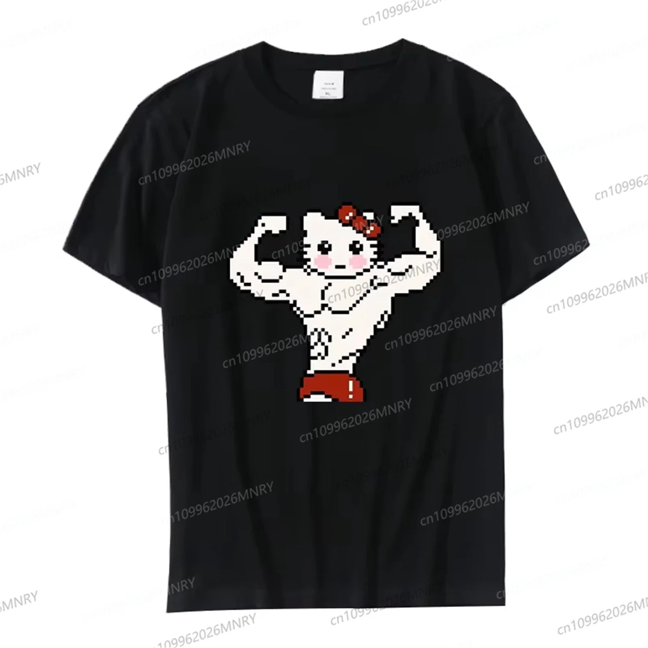 Camiseta de Hello Kitty Friends para hombre, camiseta de algodón para mujer, camiseta de anime Cinnamon Roll Muscle, camiseta de dibujos animados, camiseta de algodón de manga corta para hombre