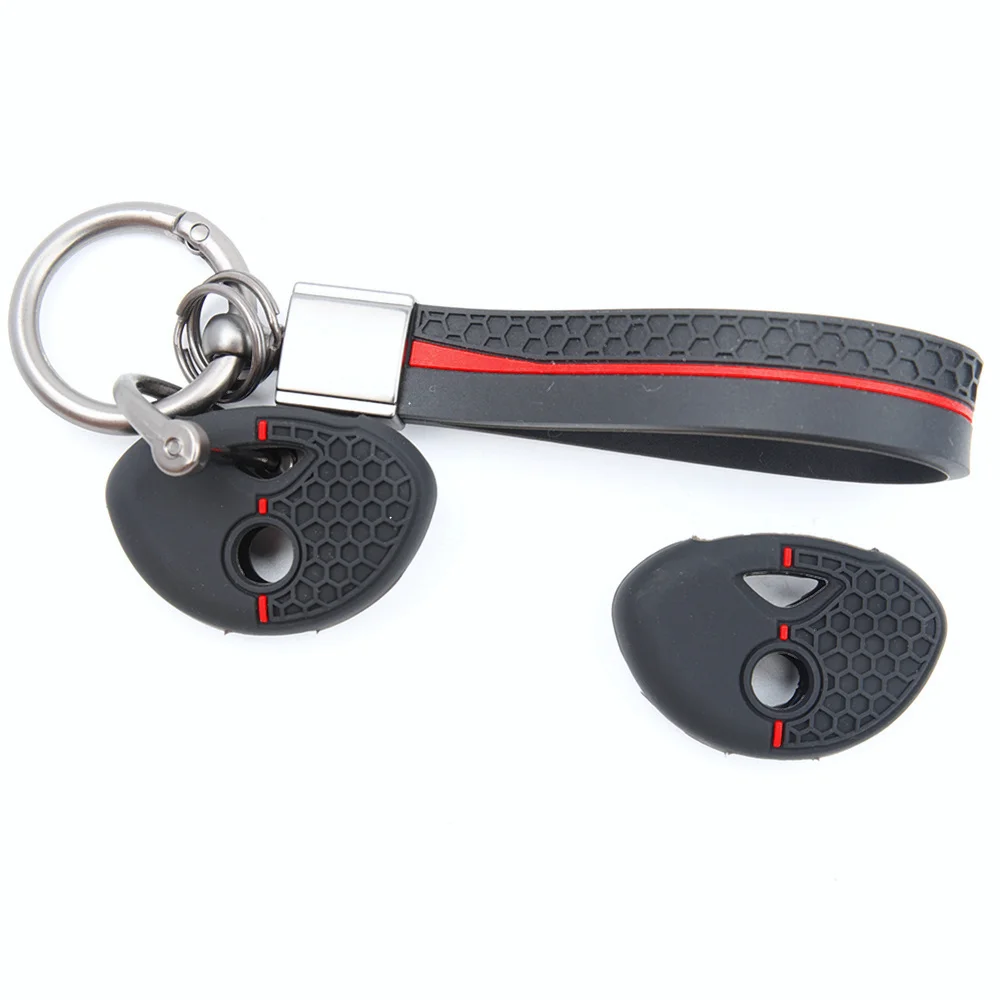 For BMW K1200R R1200RT K1300R S1000RR F650GS F800GS F800ST Silicone Car Key Fob Cover Buckle Loop Holder Shock Absorbing