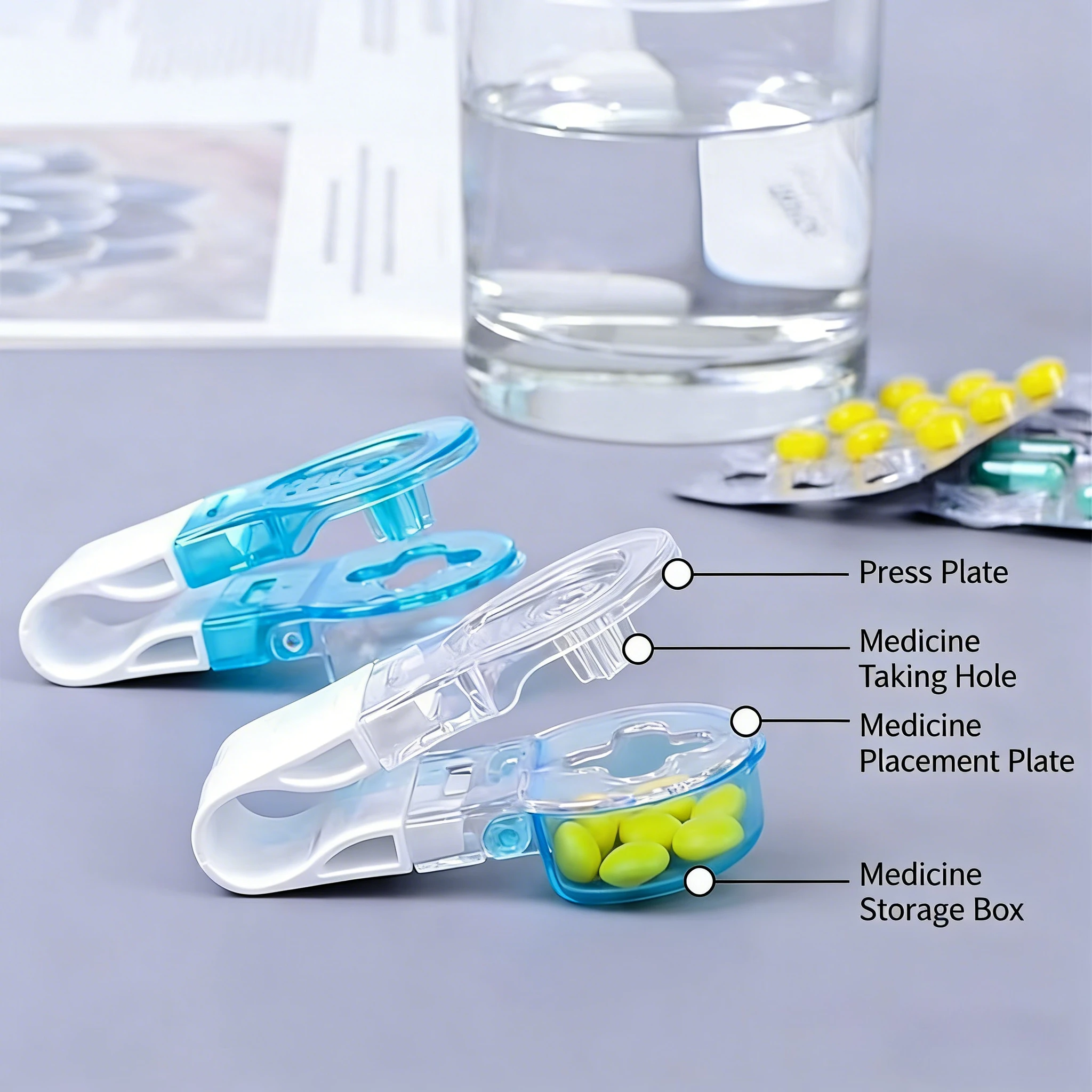 

Tablet Picker Easy To Take Medicine Dispenser Household Gadgets Portable Small for The Elderly New Tablet Dispenser