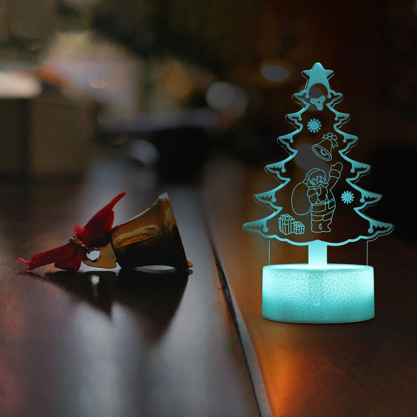 1 قطعة عيد الميلاد LED ضوء الليل أباجورة تصميم رائع نسيج واقعي احتفالي ليلة ضوء عيد الميلاد مصباح