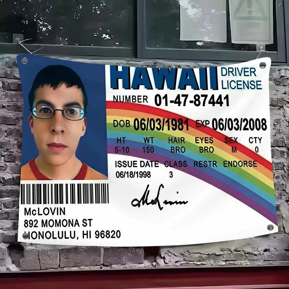S-superbad M-McLovin Funny Flags Bedroom Home Living Room Outdoor Wall Hanging Custom Background Decoration Art Banner
