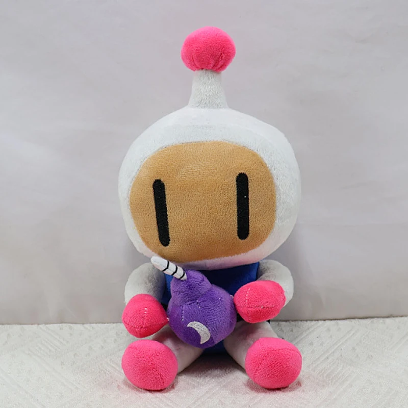 

26 см Креативная плюшевая игрушка Бомбермен из мультфильма, мягкая аниме-фигурка, аксессуары, коллекционные плюшевые куклы для детей и фанатов, подарки