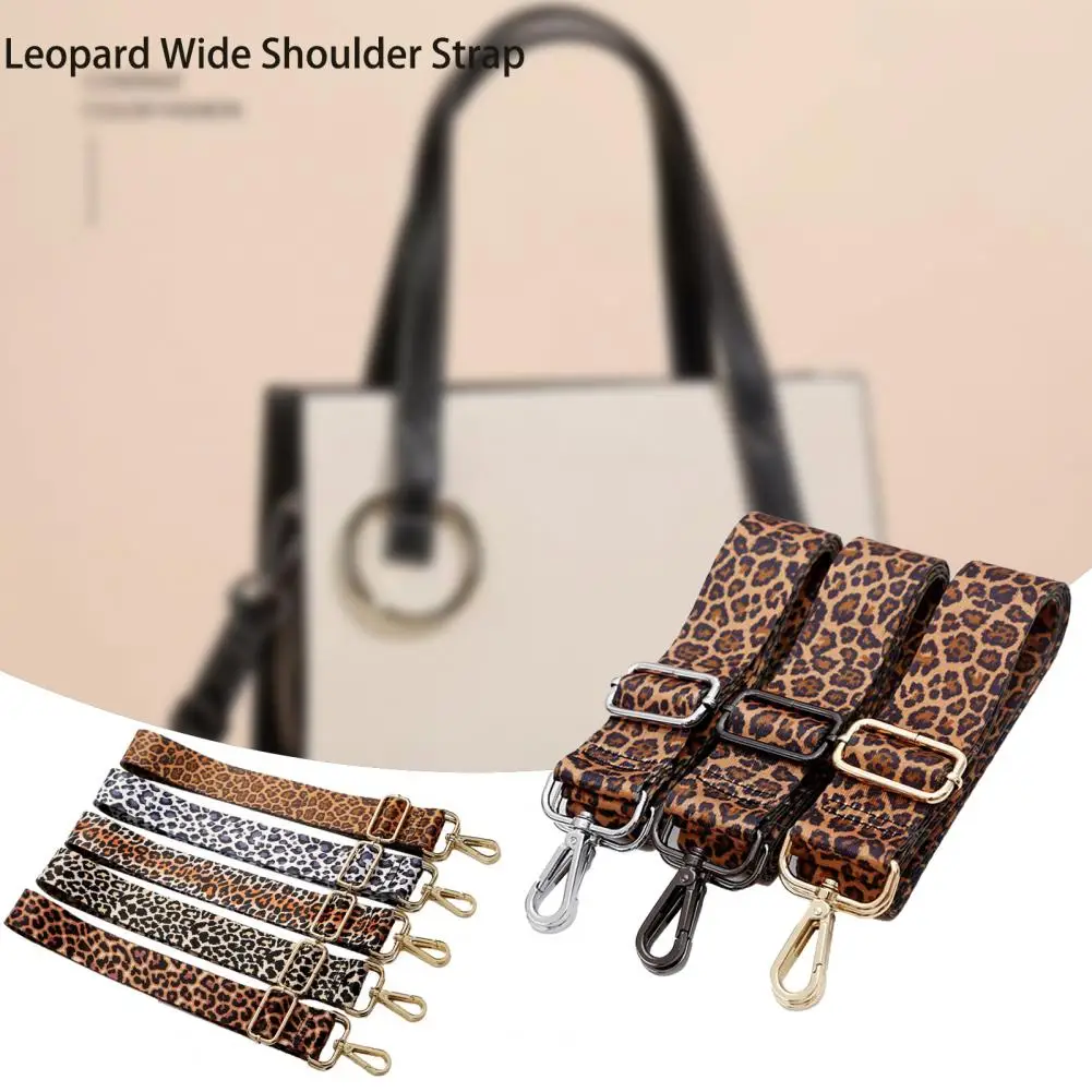 Bag Shoulder Strap Leopard Print Wide Adjustable Long Snap Hook Clip High Tensile Replacement Bag Accessories Women\'s Bag Belt