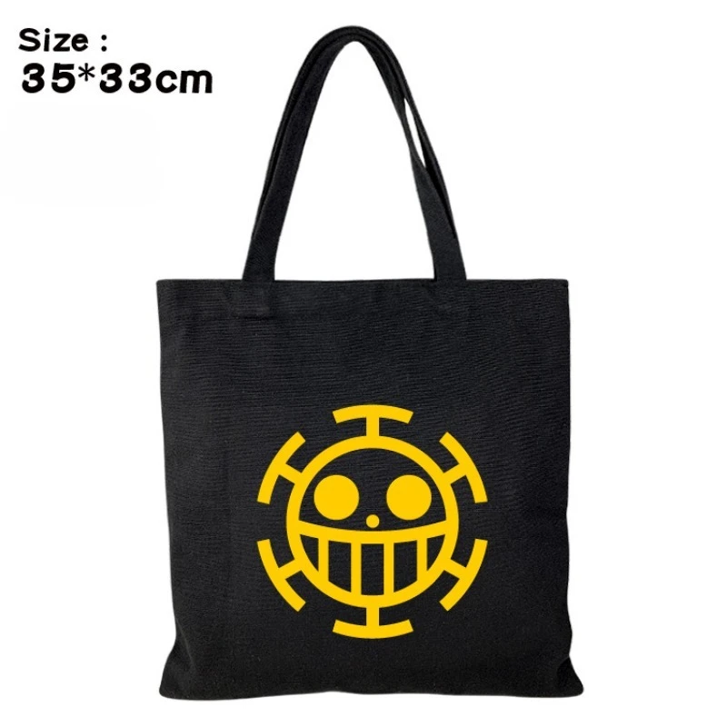 

One Piece Anime Shoulder Bag Student Casual Canvas Tote Crossbody Bag with Print