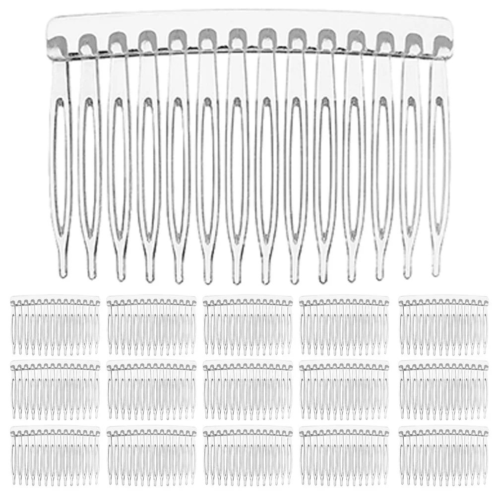 

20 Pcs Transparent Plastic Hair Comb Insert 20pcs Bridal Wedding Accessories for Girl