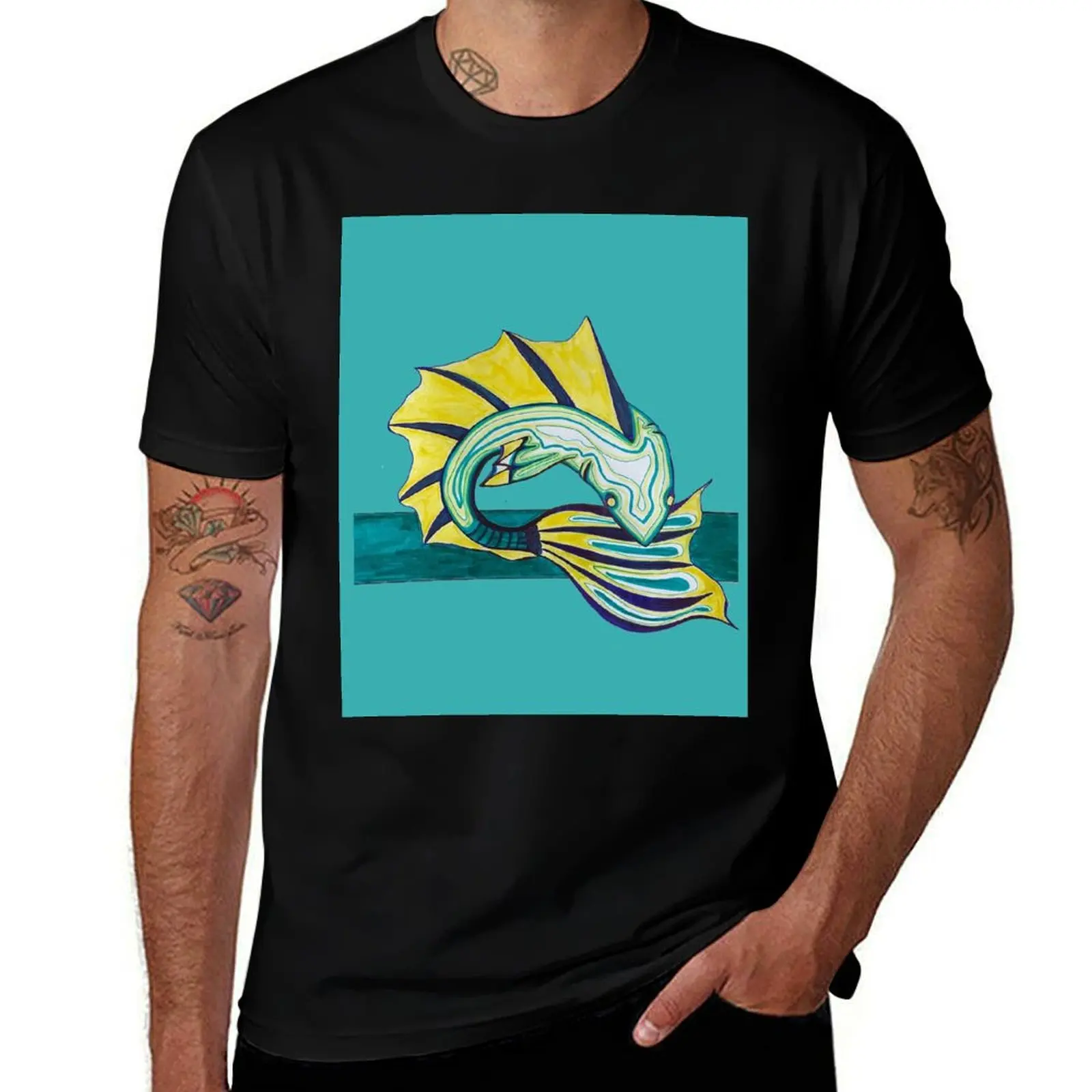

Fishy Fun T-Shirt man t shirt designer black cotton t-shirt plain for man package t shirt custom print T-Shirt