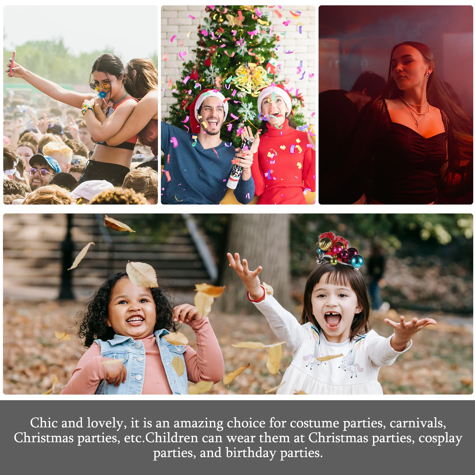 

2Pcs Bell Hair Hoops Creative Luminous Christmas Hairbands Festival Party Headbands Christmas Hair Clasp Festival Head Hoops