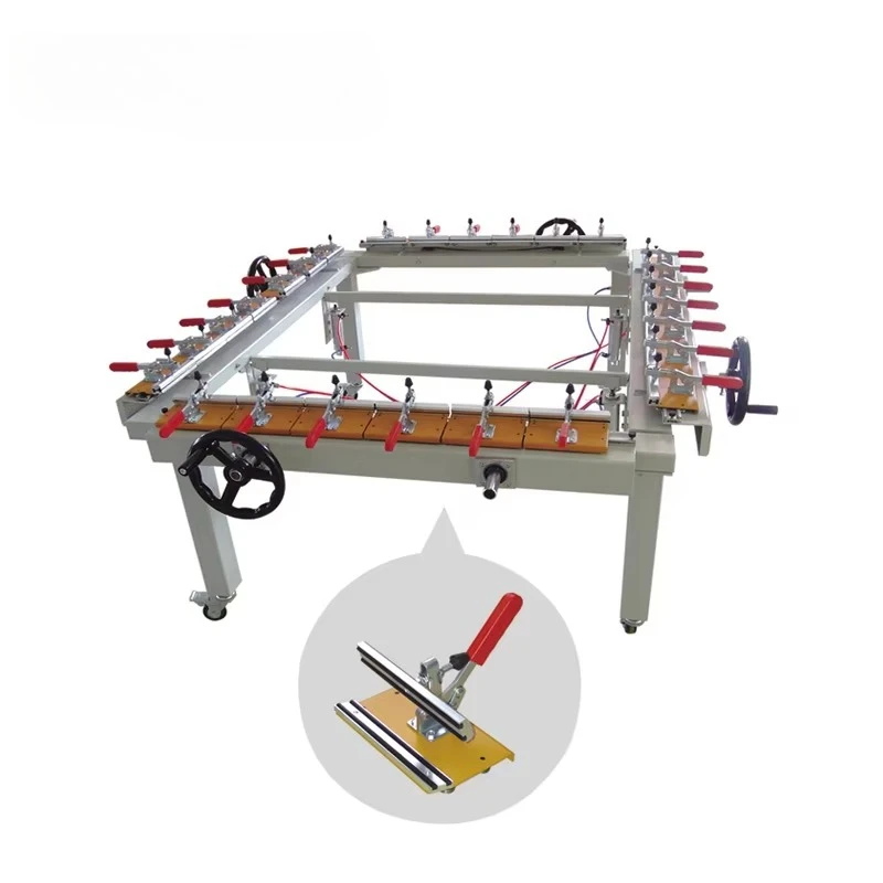 Double Clamp Mechanical Mesh Screen Stretching Machine for Silk Mesh Frame Tightening
