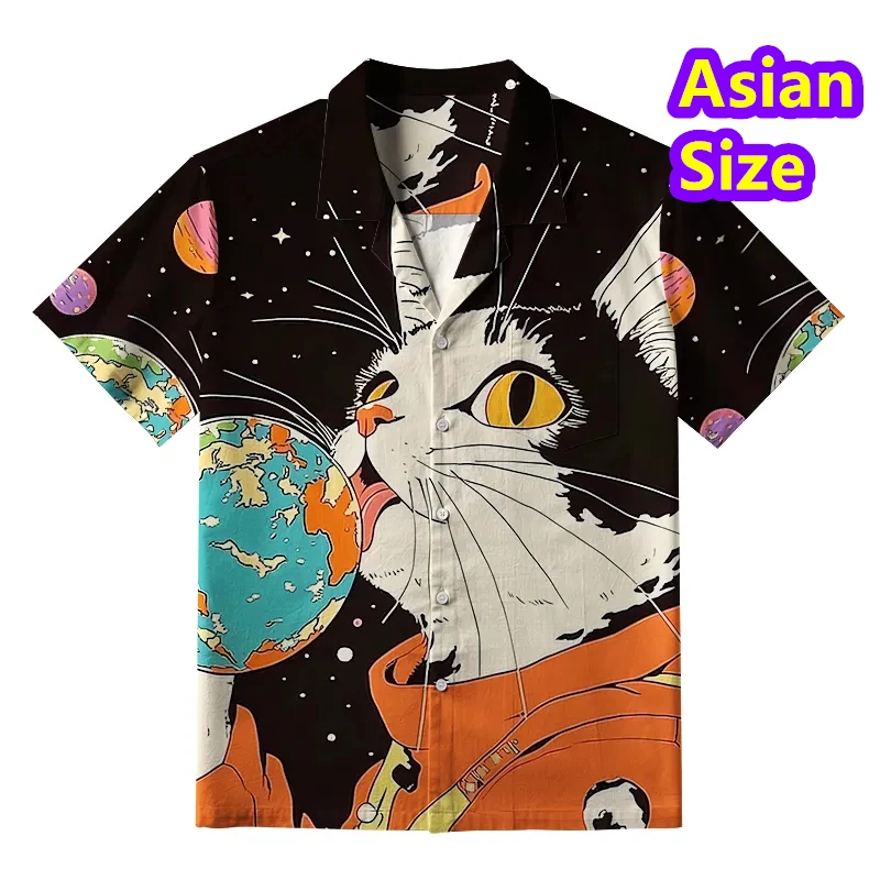 

Funny Cartoon Cat 3D Printed Shirt For Man Funny Dinosaur Graphic T-Shirts Fashion Casual Oversized Men's Clothing Chemise Homme