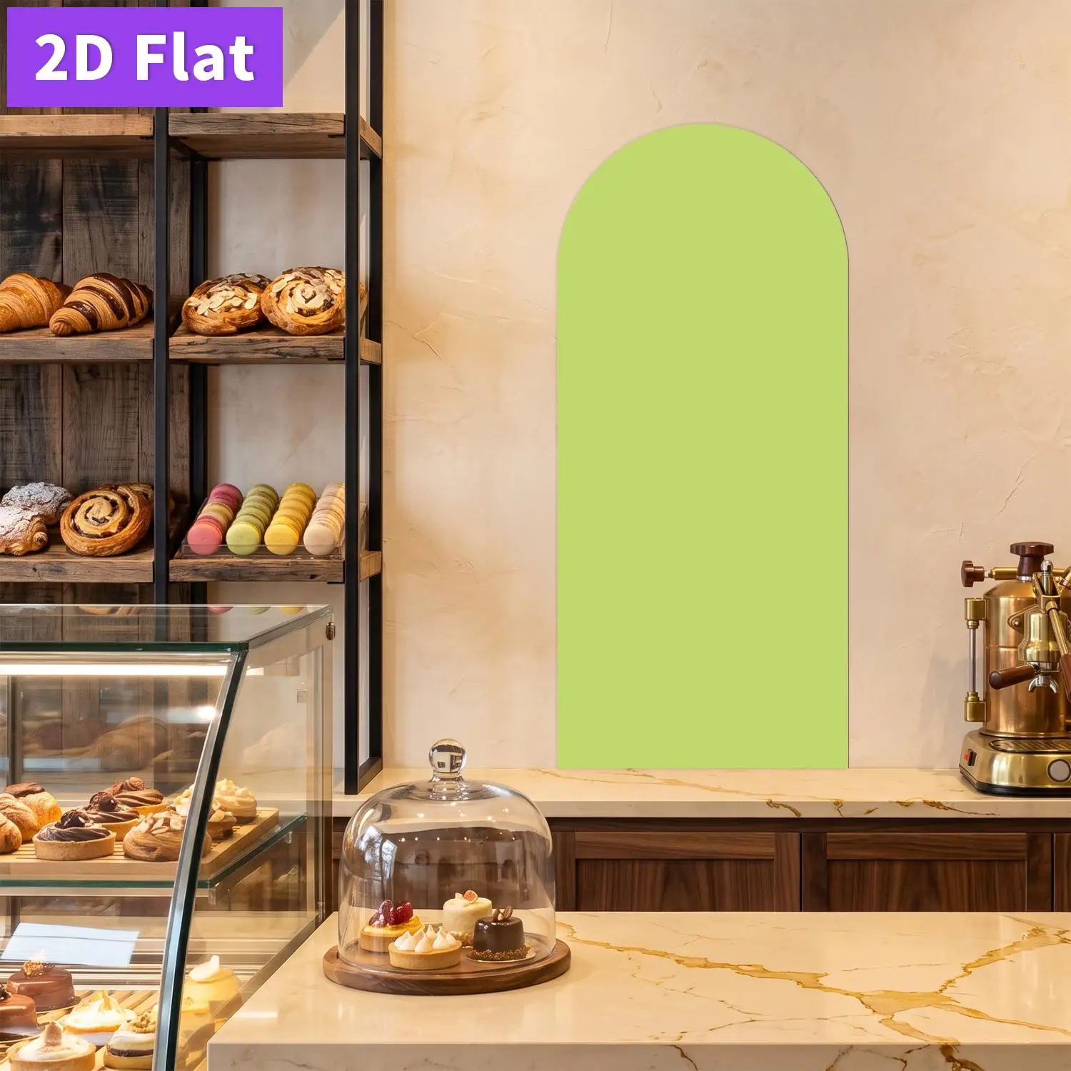 2D 1PC wall sticker, arched design with multiple colors and patterns, self-adhesive, 45*100cm,