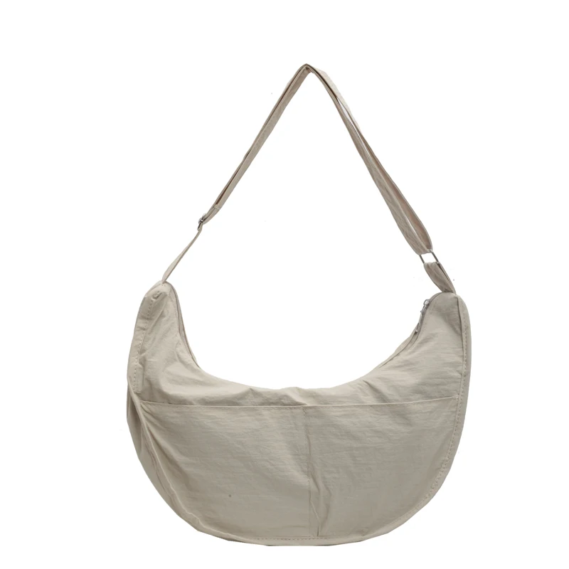 Bolsa tiracolo com alça ajustável para mulheres, bolsa crescente, bolsa de ombro com fecho de nylon, bolsa hobo para trabalho e viagens