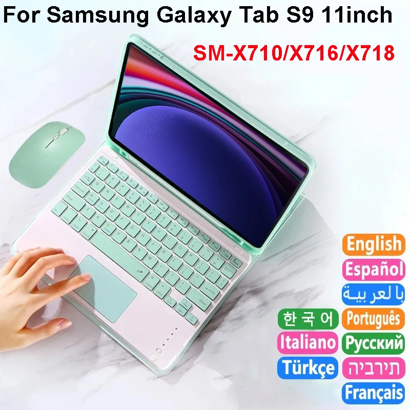 

For Samsung Galaxy Tab S9 11inch Tablet Keyboard Cover For Samsung Tab S9 SM-X710 X716 X718 Case