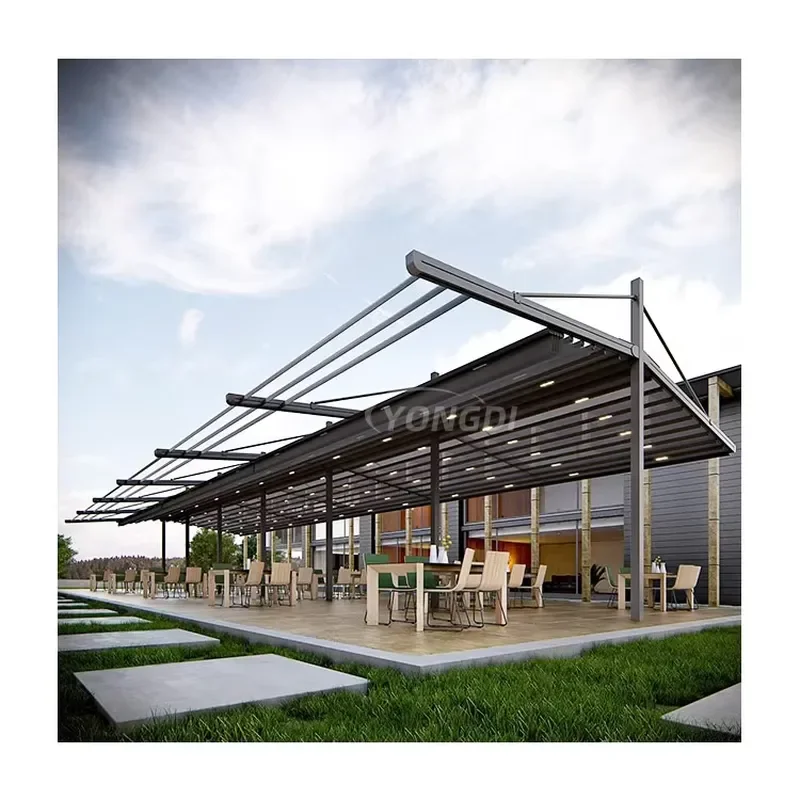 High Grade Waterproof PVC Retractable Pergola Canopy for Aluminum Glass Pergula Garden Use Powder Coated Frame