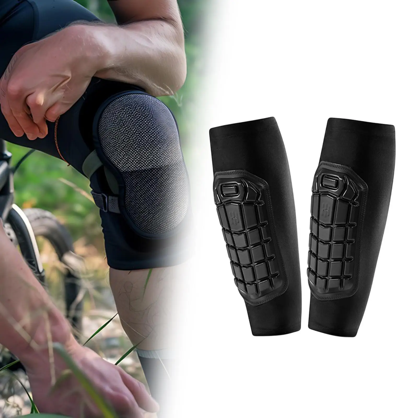 Lightweight Stretch Shinguards with Silicone Grip for Soccer Cycling Running for Active Men and Women