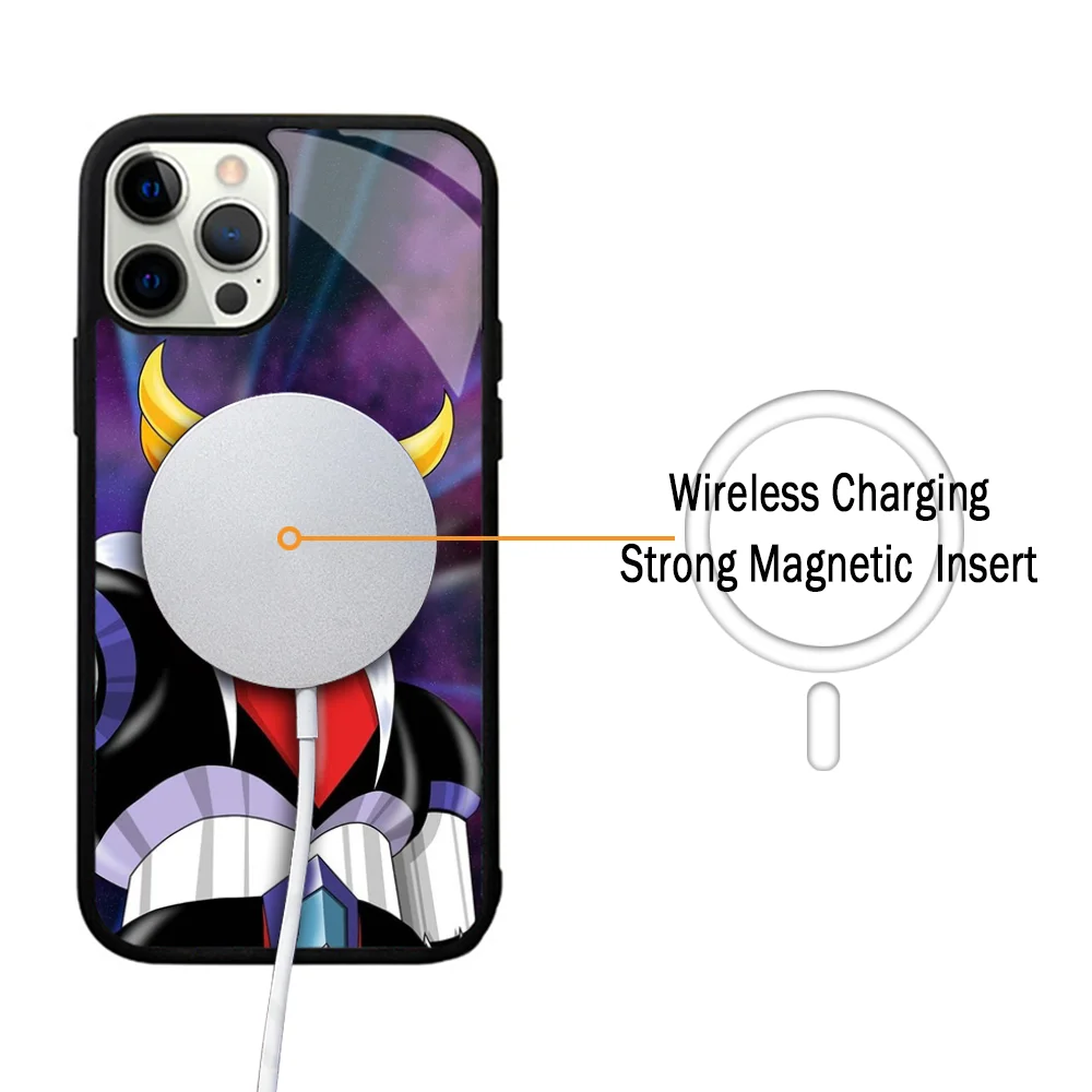 UFO Robot G-Goldoraks Phone Case For IPhone 11 12 13 14 15 Plus Pro Max Mirror Acrylic Cover For Magsafe Wireless Charging