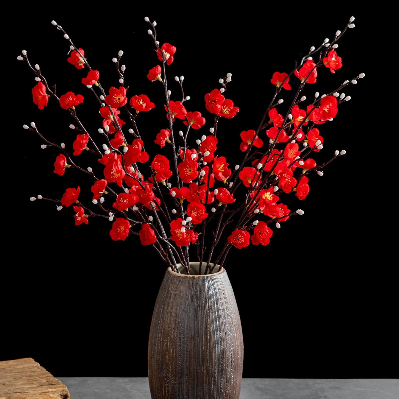 3/5 stücke Seide Künstliche Blumen Pflaumenblüte Pfirsich Zweig Neujahr Hause Vase Outdoor Garten Hochzeit Party Hof Dekor DIY geschenk