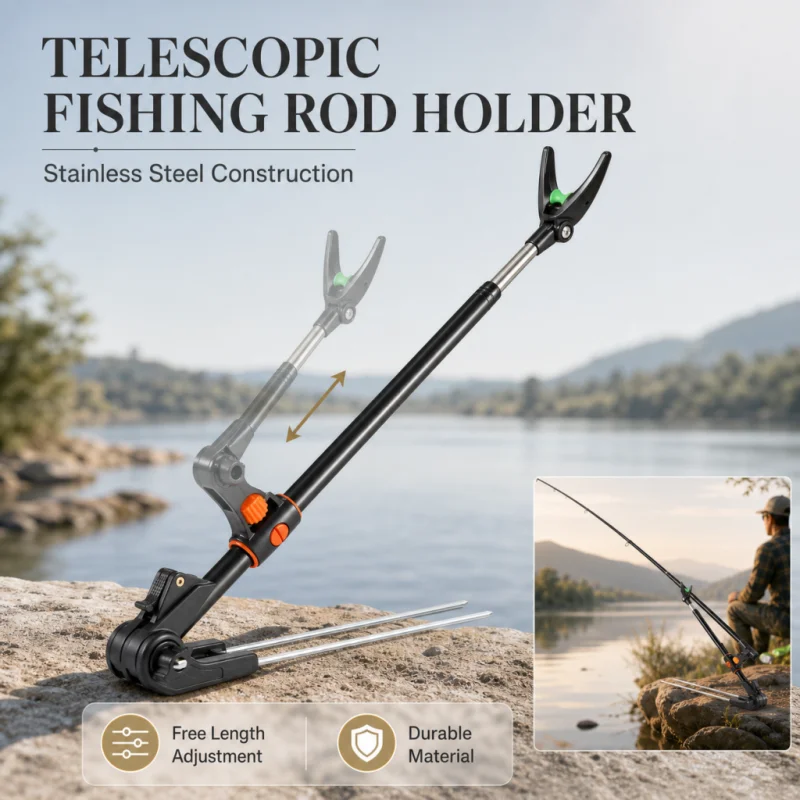 Fishing Rod Bracket 1.7m Stainless Steel Thickened Shrinkage Can Inserted Into The SoilFishing Dual Use Accessories Tool Outdoor