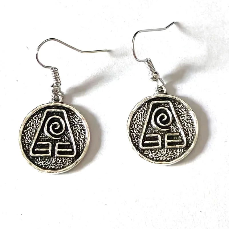 1pair The Last Airbender Air Fire Earth Water Elements Amulet Earring for women