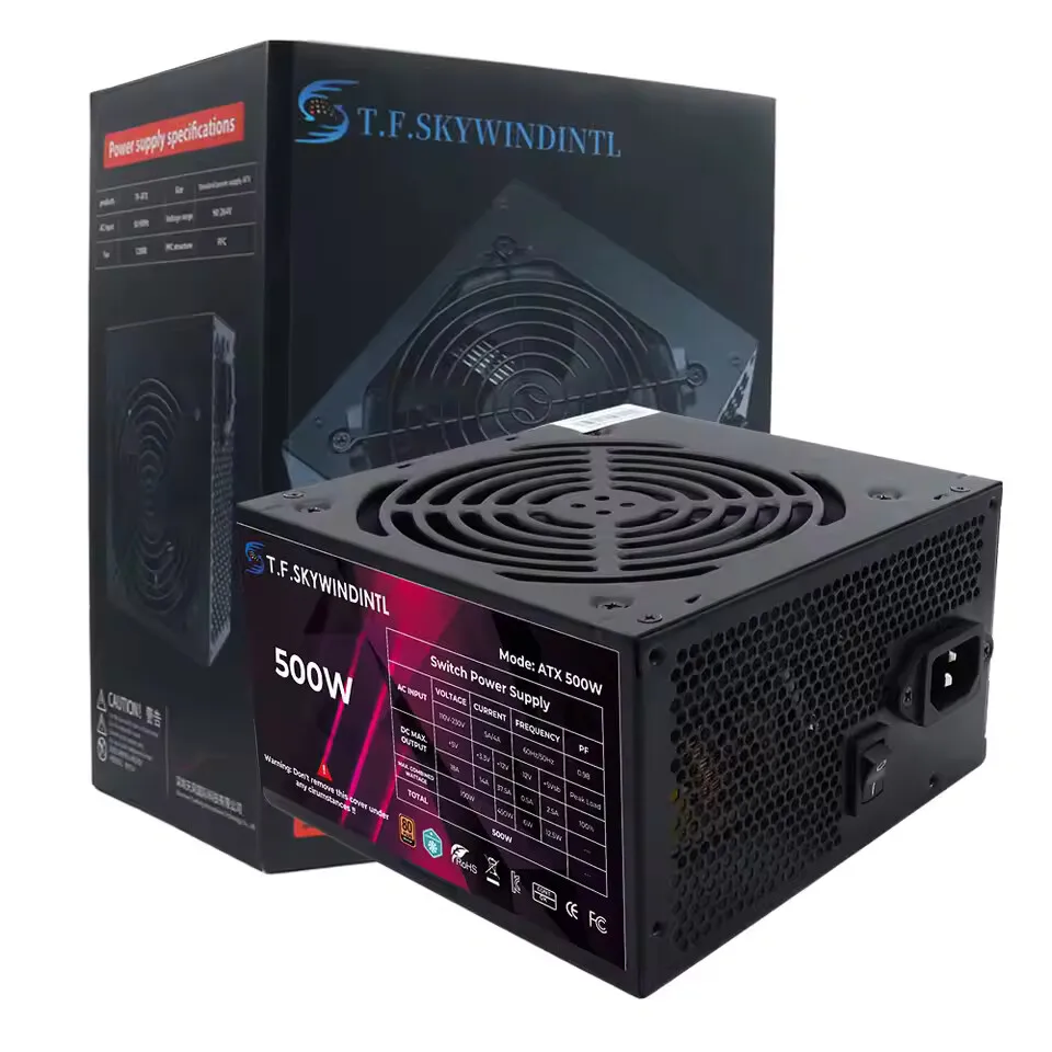500W ATX 80 Plus Bronze Power Supply, 90-264V Computer PSU for Gaming Case, Multi-Function Protection Energy Efficient PC Source