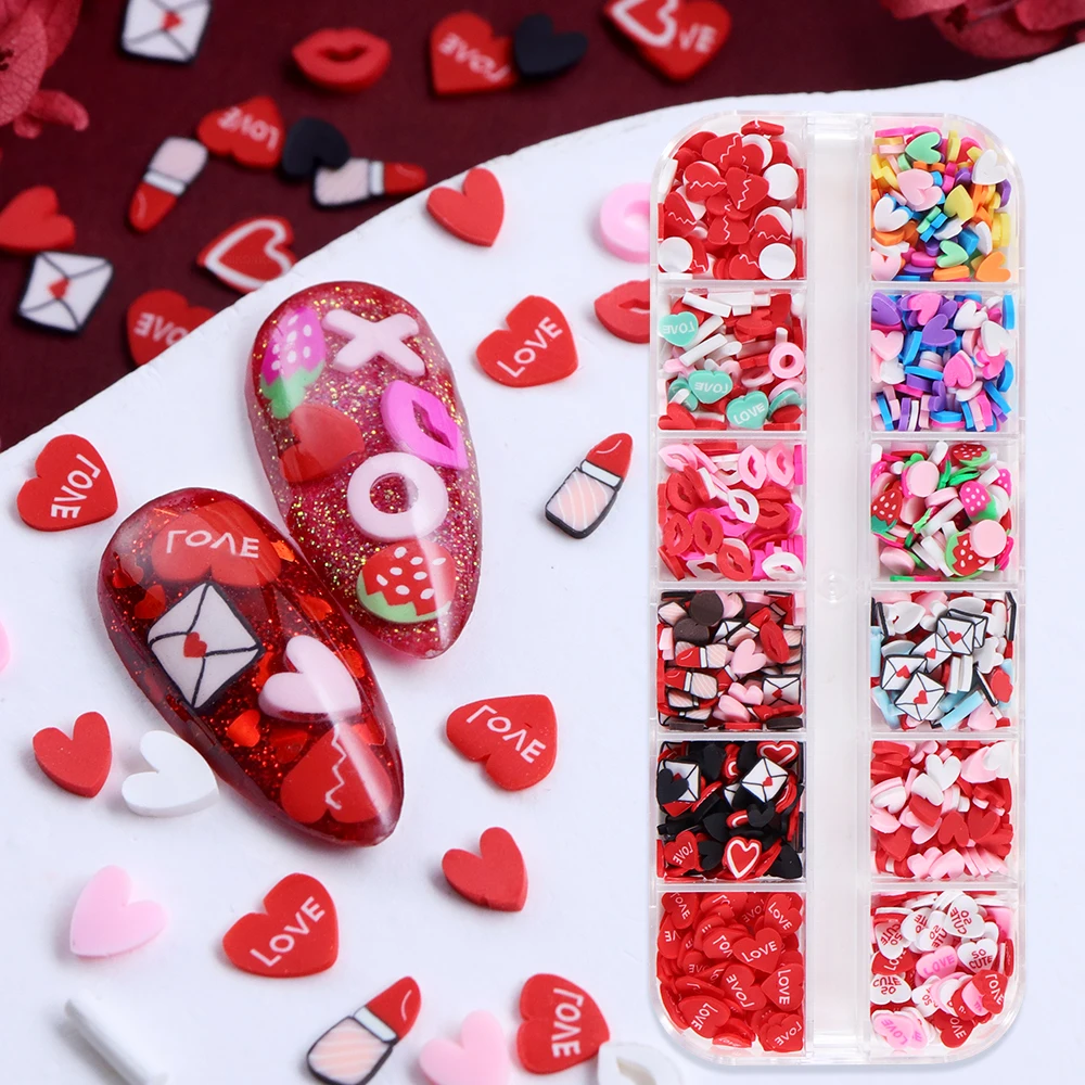 Valentines Day Resin Fillings Sprinkle For Silicone Mold Red Lips Love Hearts DIY Keychains Valentines XOXO Resin Shaker Fillers