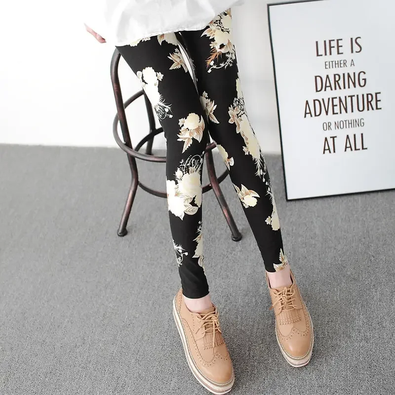 40-75kg Women Leggings Summer High Waist Thin Print Legging Comfortable Femme Slim Stretch Trouser Pants