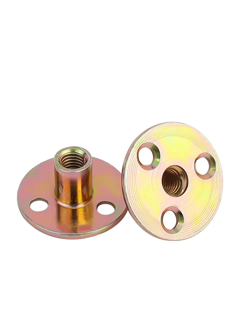 1Pc M8 M10 Three Hole Flange Coupling Nut Carbon Steel Sofa Leg Furniture Lock Nut