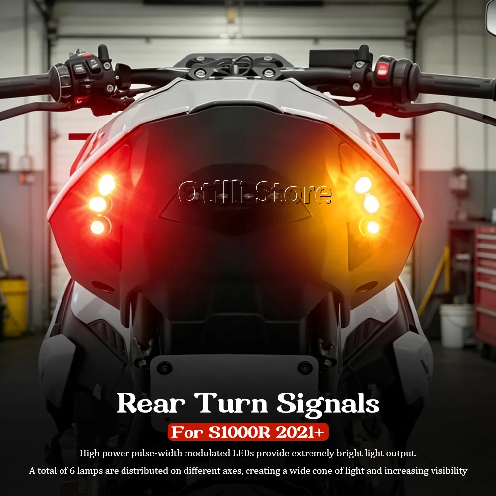 New Motorcycle LED Turn Signal Lights Rear Flashing Indicator Lamp For BMW S1000R S 1000R 2021-2026 S M 1000 R M1000R 2023-2026
