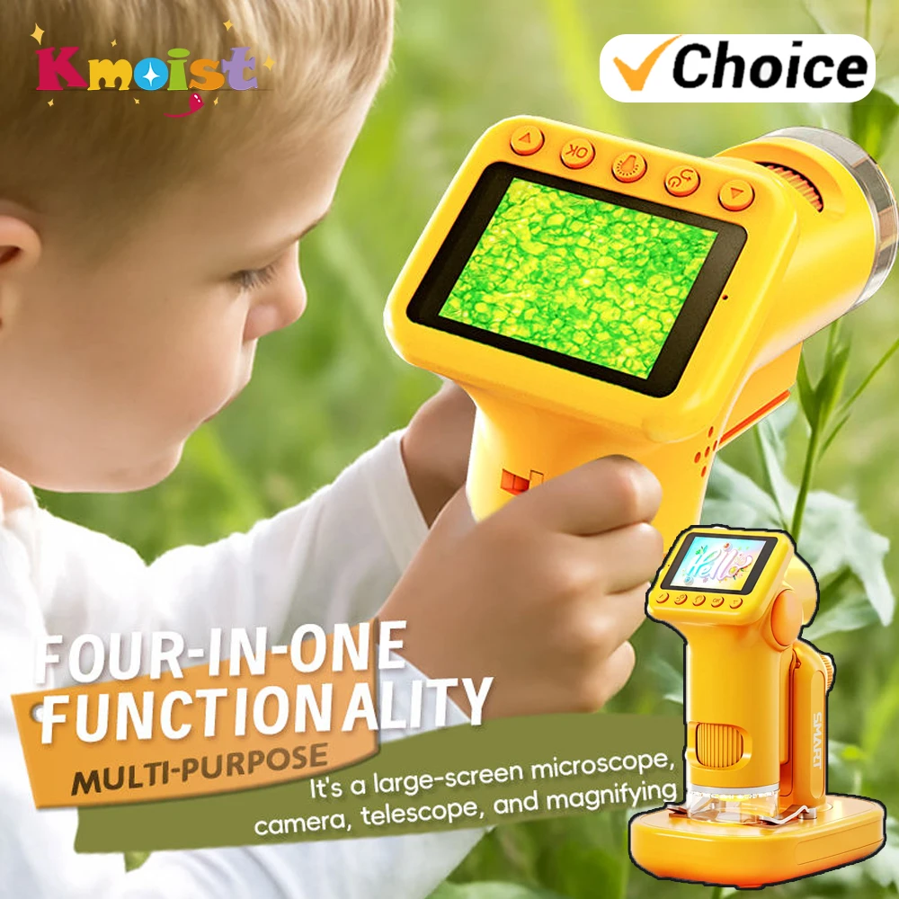 Children's Electronic Microscope High-definition Display Portable Magnifying Glass Educational Experimental Equipment Set Toys