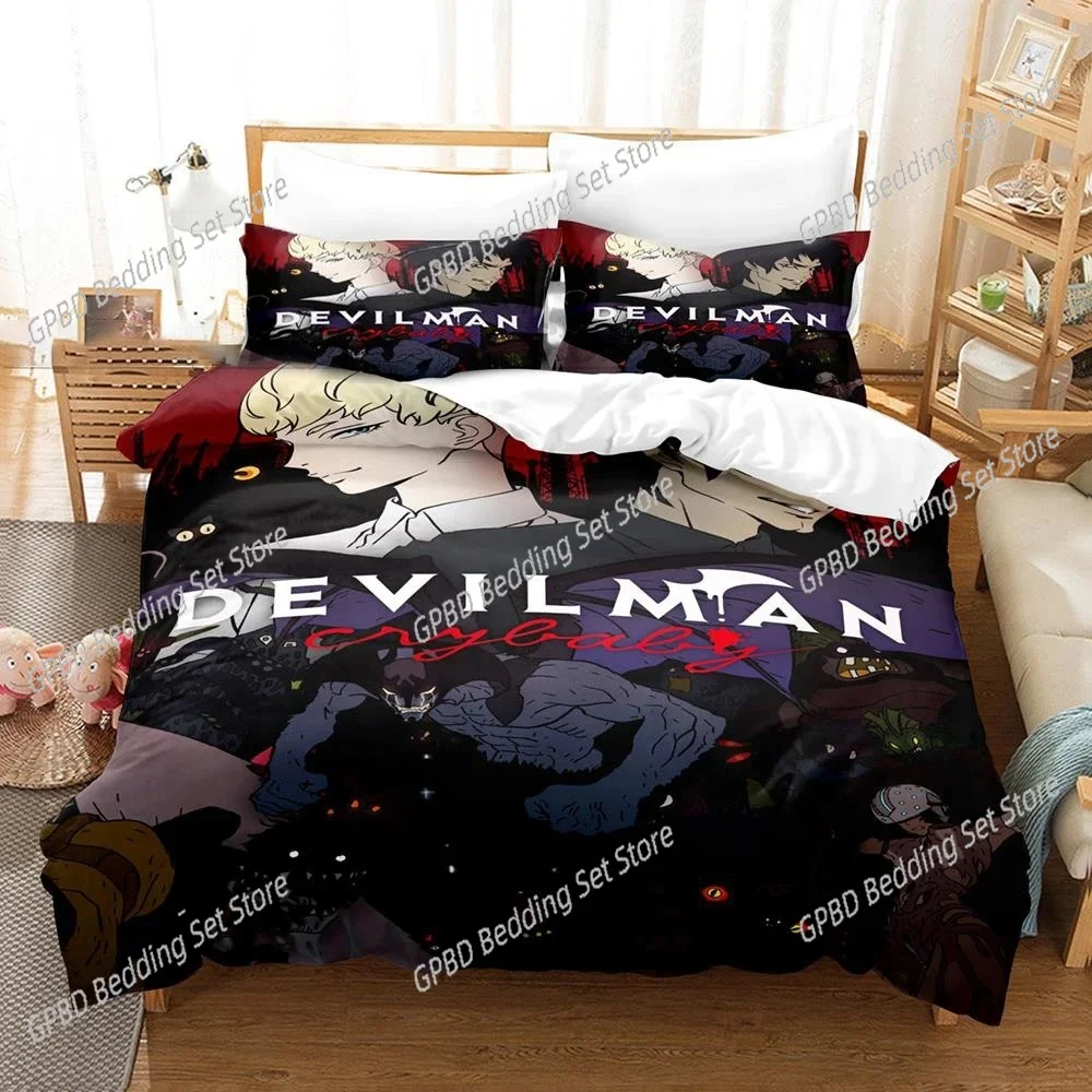 

New Anime Devilman Crybaby Bedding Set Boys Girls Twin Queen Size Duvet Cover Pillowcase Bed Kids Adult Fashion Home Textiles