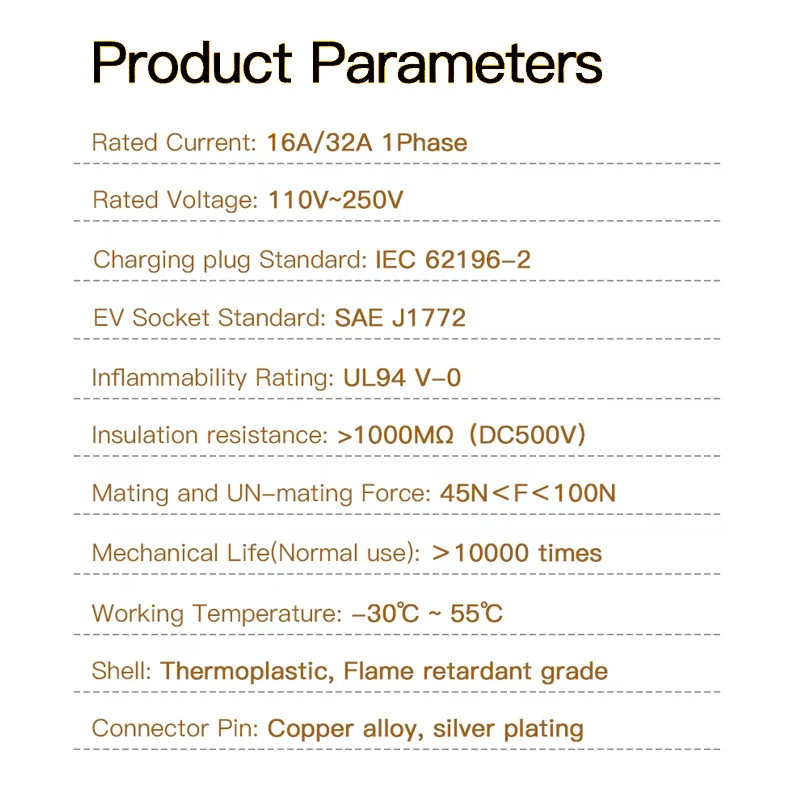 WUFEN Type2 إلى Type1 EV مهايئ شاحن 32A 7KW MAX متوافق مع شاحن النوع 2 للسيارة الكهربائية مع مقبس شحن من النوع 1 #6