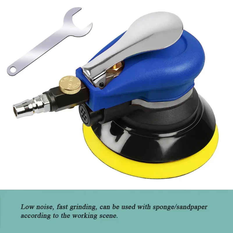 5Inch 125mm Pneumatic Orbital Sander Air Grinder Car Body Waxing Polishing For Furniture Grinding, 100Pcs Sandpaper Set Optional