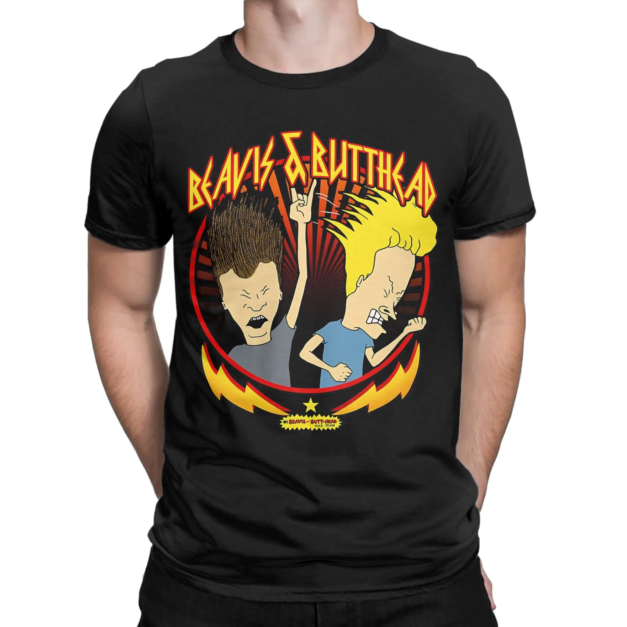 

Beavis and Butthead Metal T Shirt Unisex Cotton Tops Shirts Casual Crewneck Short Sleeve
