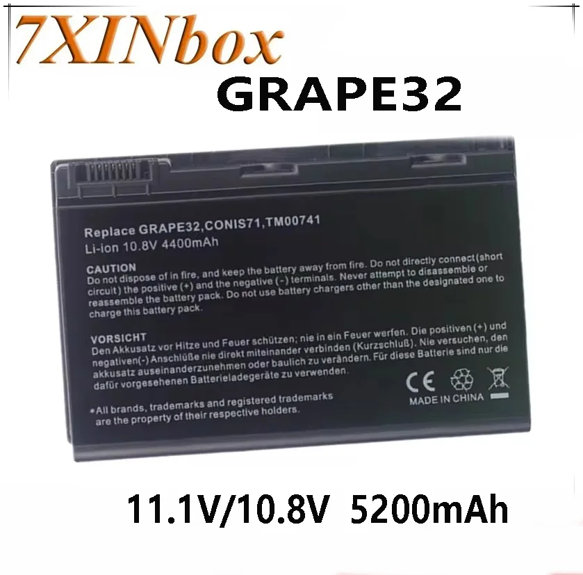 

7XINbox GRAPE32 TM00741 10.8V 5200mAh Laptop Battery For ACER Extensa 5120 5210 5220 5230 5235 5420 5430 5610 5620 5630 7120