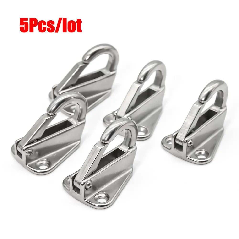 2/5/10pcs Stainless Steel Boat Fender Clip Hook Spring Snap Fending Eye Hooks Sail Tug Ship Marine Yacht Hardware Accessories