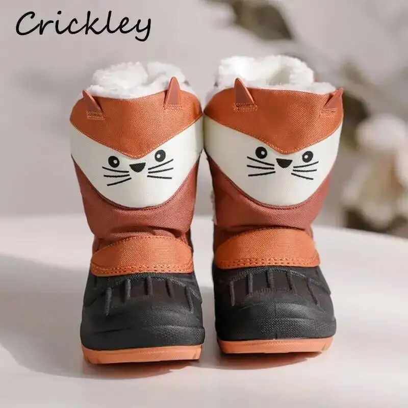 Sepatu Bot Salju Bayi Laki-laki Perempuan Kartun 2022 Sepatu Pergelangan Kaki Anak-anak Panda Rubah Sepatu Bot Anak-anak Balita Anti Selip Hangat Mewah Tahan Air