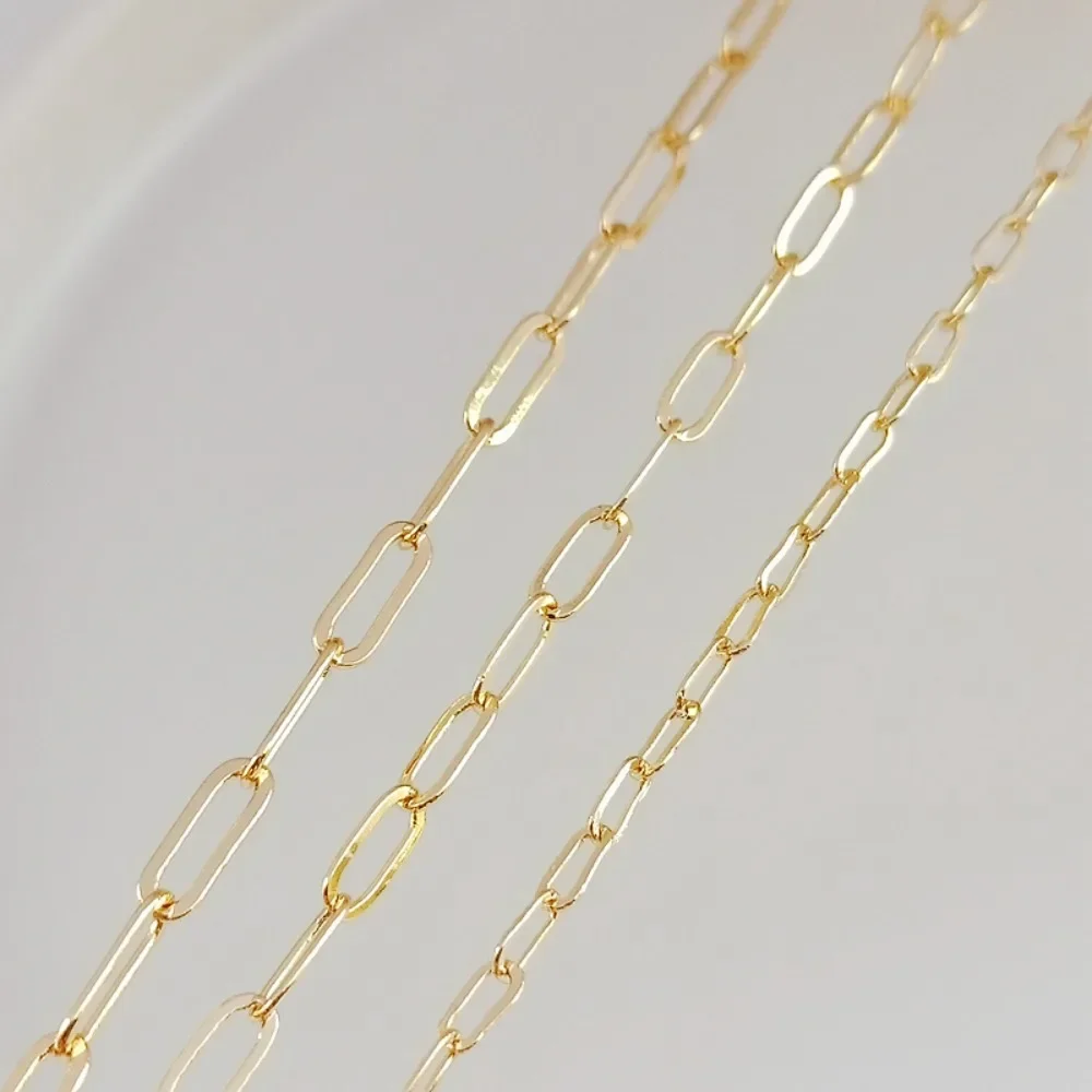 

14k Gold-plated Reinforced Rectangular Oval Large 0-chain Bracelet Necklace Semi-finished Loose Chain Diy Material Accessories