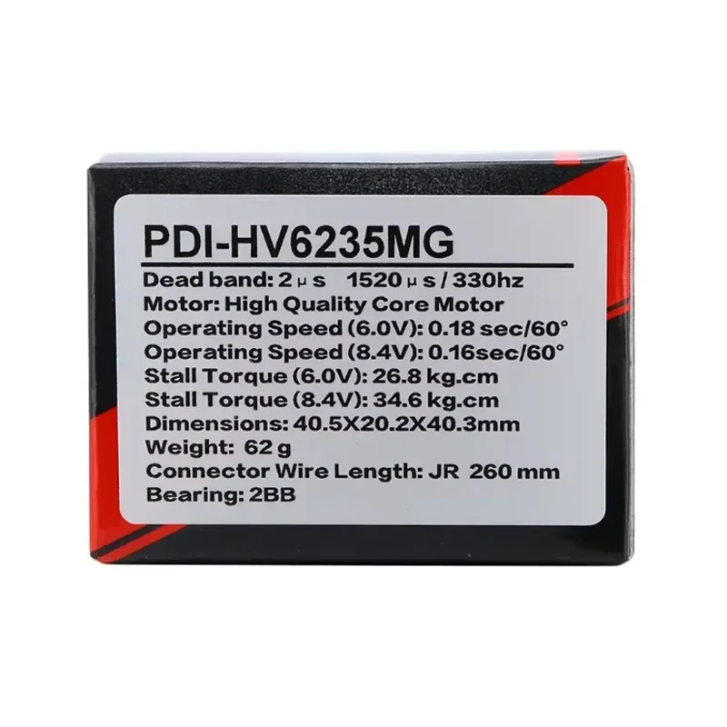 JX Servo PDI-HV6235MG Servo Digital - 35KG Alto Torque, 0,13 Sec/60 ° , 6,0 - 8,4 V, Metal Gear, para RC e robótica