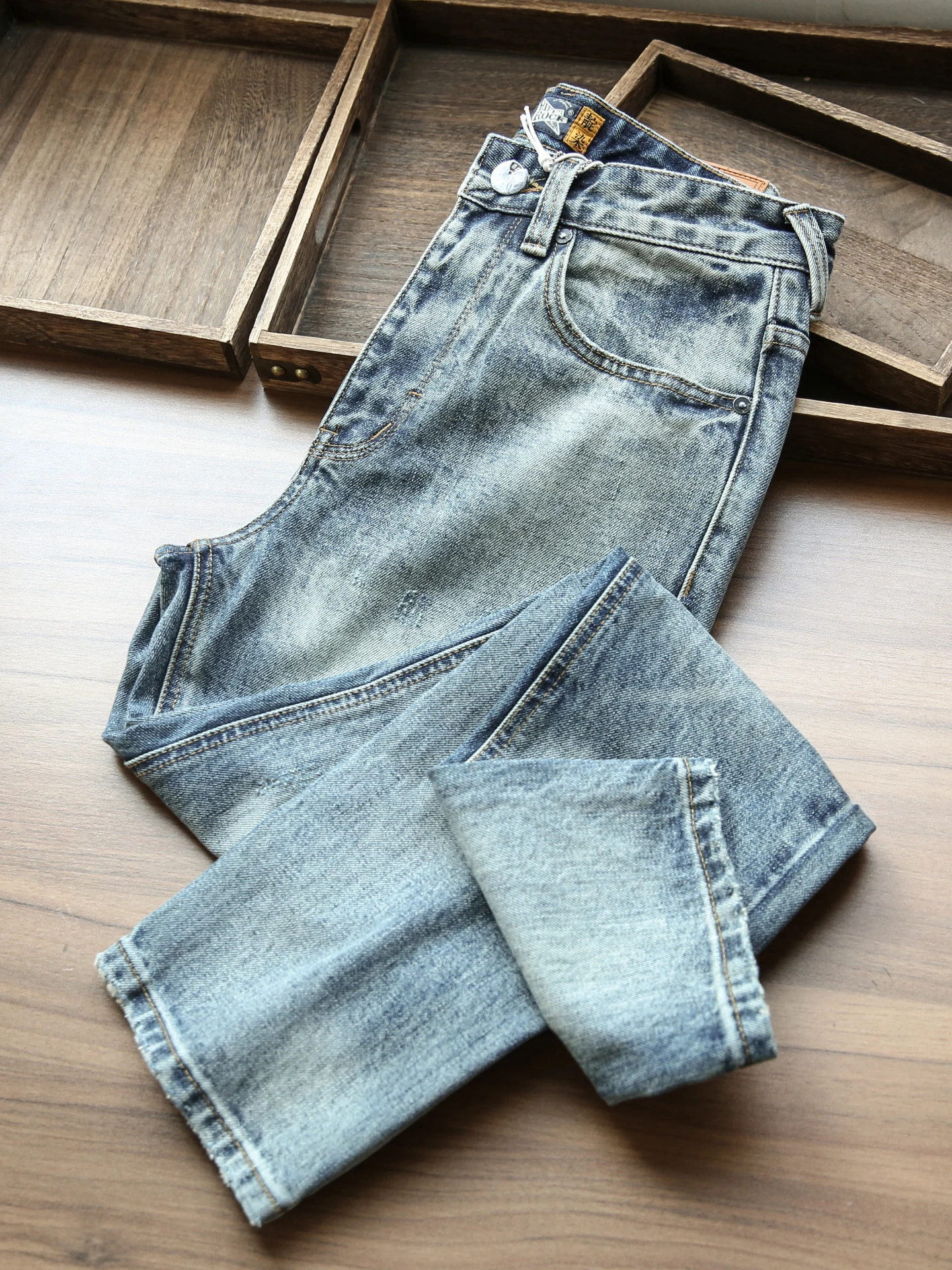 

Retro Washed Men's Loose Straight Leg Casual Jeans Autumn Winter New Style Japanese Style Long Pants Trendy Daily Wear