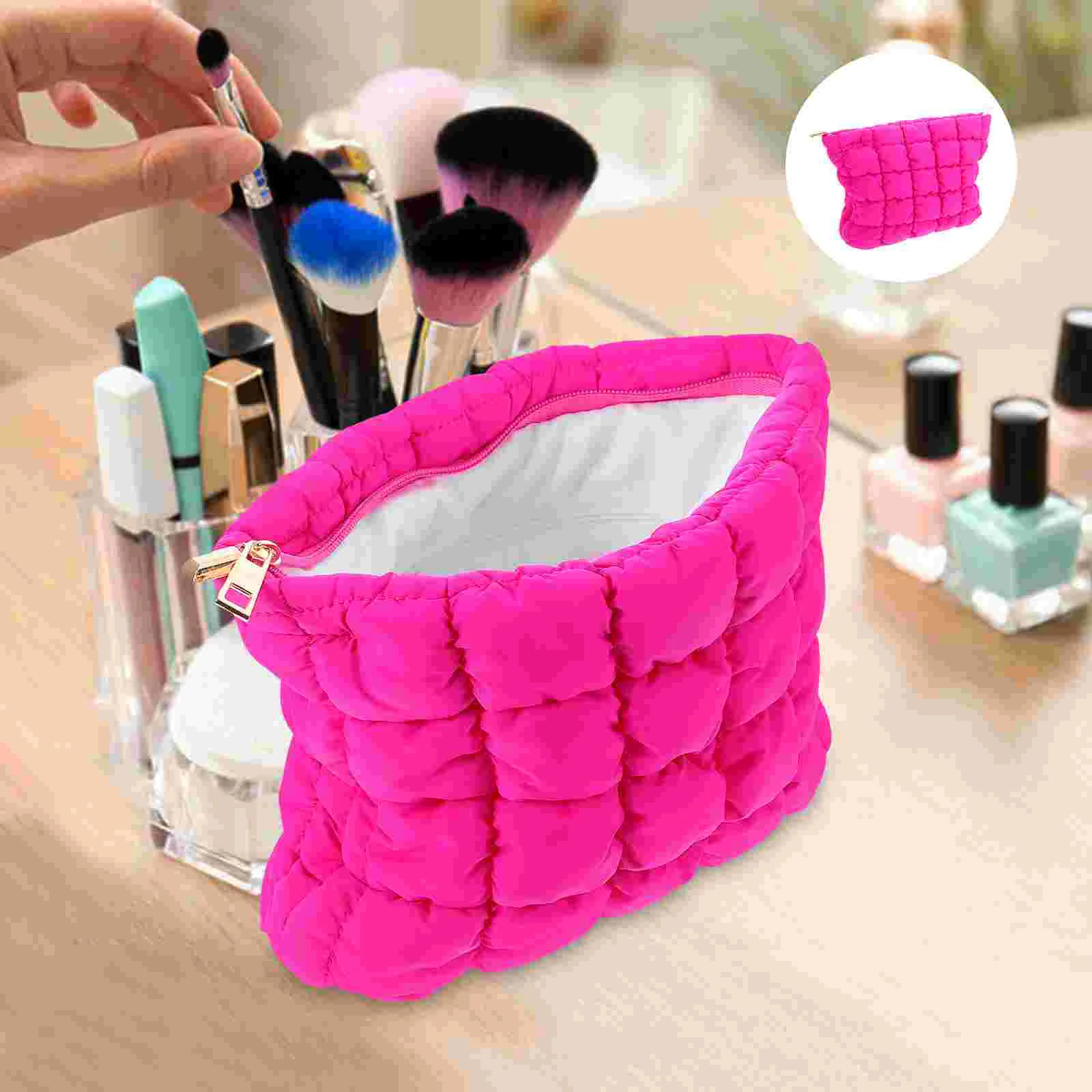 Bag Travel Toiletry Coin Storage Packet Rosy Down Small Makeup Bags Student