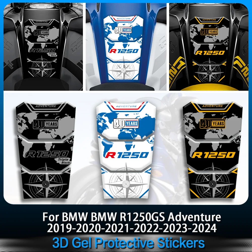 

For BMW R1250GS R1250 GS Adventure 2019 2020 2021 2022 2023 Motorcycle 3D Gel Tank pad Protector Stickers Paint Protection Decal