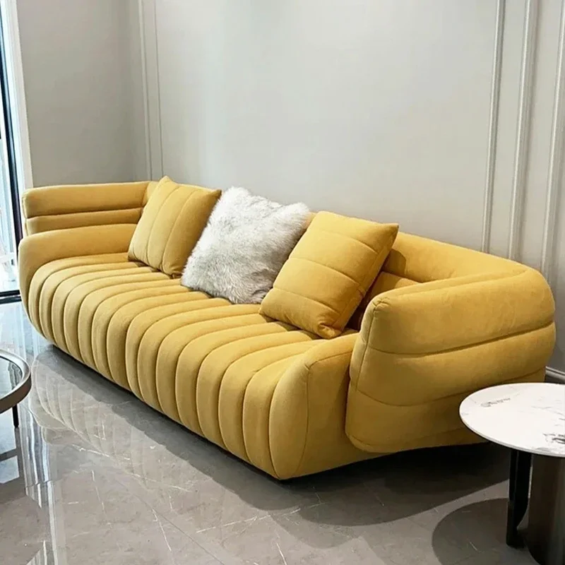 Light, luxurious, creative splicing banana boat cloth sofa Italian atmosphere modern simple apartment designer Nordic Internet c