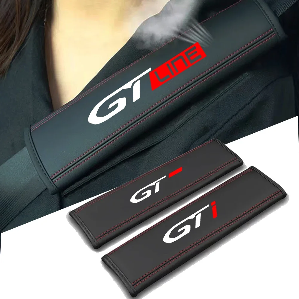 1 Pcs for Peugeot GT GT LINE 508 2008 5008 4008 308 RCZ Car Seat Safety Belt Cover Seat Belt Case Protector Shoulder Strap Pad