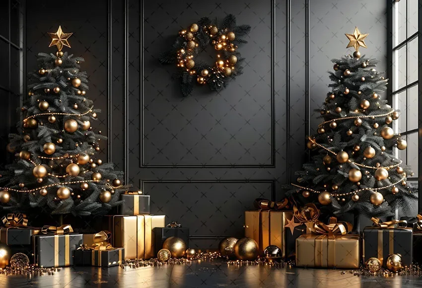 Фон для фотосъемки Mehofond, рождественский домашний черный настенный подарок, рождественская елка, детский семейный портретный декор, фон для фотостудии