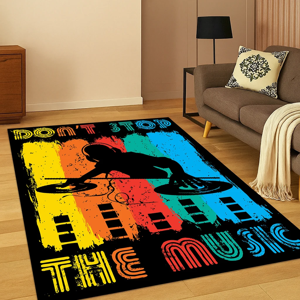 3D Music Note Art Carpet Rug Floor Mat for Living Room Sofa Home Bedroom Doormat Kitchen Decor,Playroom Non-slip Area Rug Gift