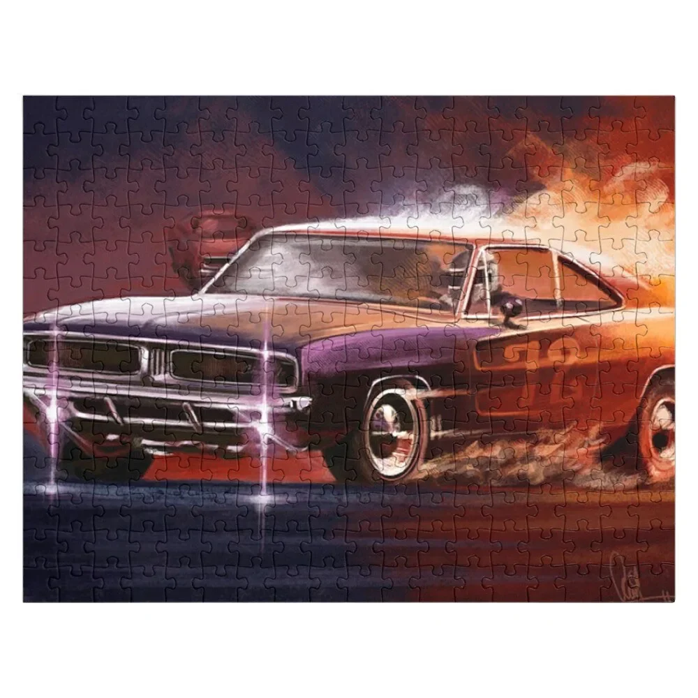 

Drifting Muscle Car Strategic Jigsaw Puzzle Personalized For Kids Toddler Toys Custom Child Gift Puzzle
