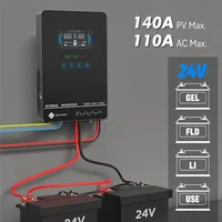 Sumry 4KW 120V Off Grid Solar Inverter 24V 140A 5600W MPPT Charger Pure Sine Wave Home Inverter 6.25 Inch LCD Display 4