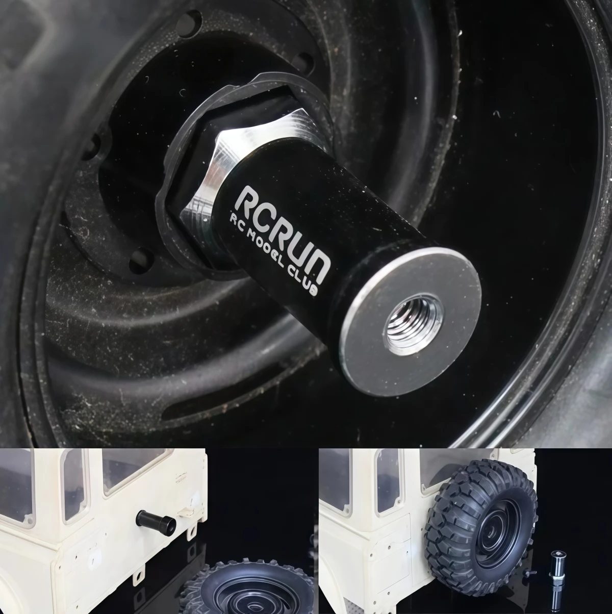 RCRUN Metal Spare‑Tire‑Post For 1/10 Scale Land‑Cruiser LC80 Hard‑Body Rear‑Door Spare‑Wheel‑Mount Scale‑Upgrade‑Parts