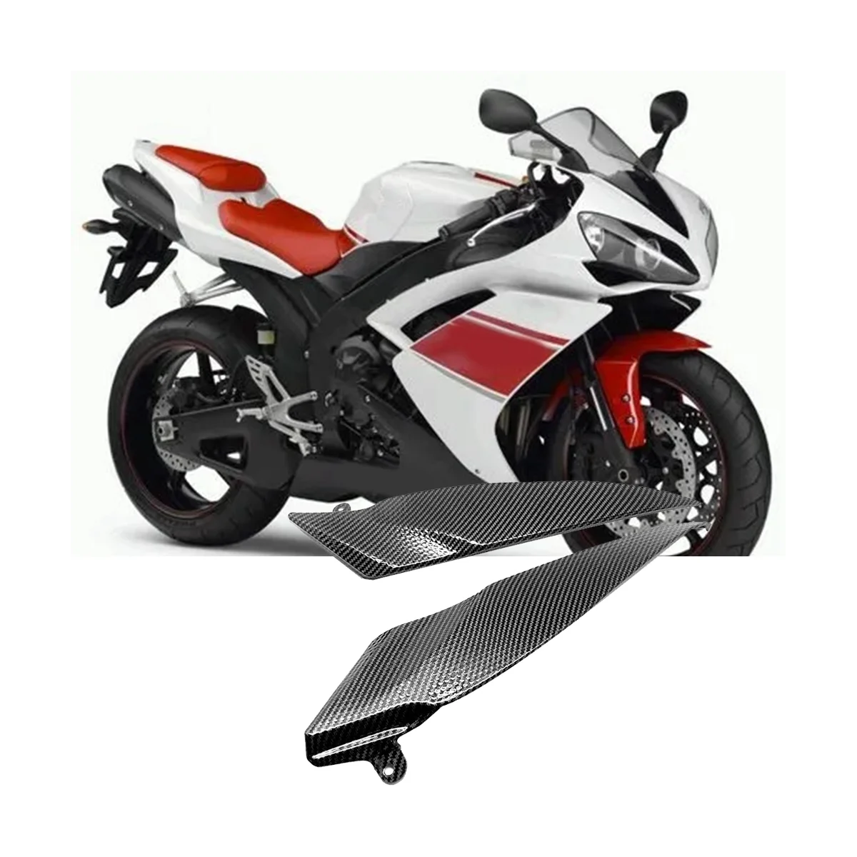 1 Paar Abs Carbon Gastank Trim Cover Guard Kuip Voor Yamaha Yzf R1 2007-2008 Motorfietsen Brandstoftank Zijpaneel Behuizing