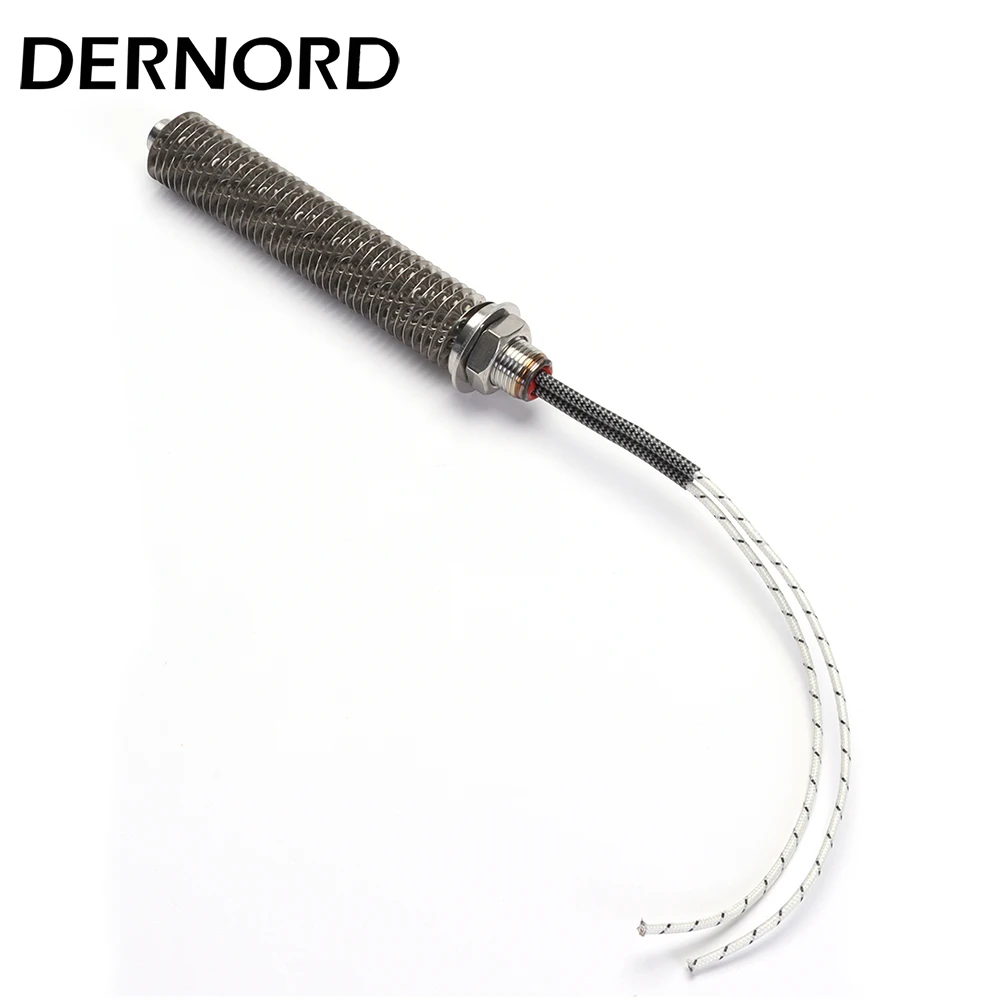 DERNORD 220v Finned Heater Hot Air Heating Element with M18 Thread SUS304 Electric Tubular Heater 100w/200w/300w/400w/500w